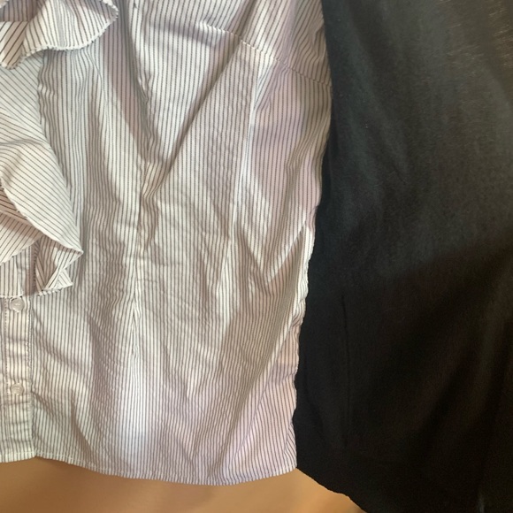 New York & Company Black and White Blouse Cardigan - L - Picture 4 of 7